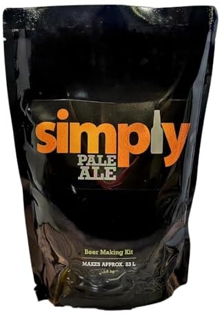 DIAH DO IT AT HOME Simply Pale Ale Beer Making Kit with Airlock - Makes 40 Pints (23L) of Refreshing Gold Ale - High-Quality 1.8kg Malt Extract Pouch - Easy DIY Craft Beer Ingredients Set
