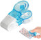 UOPMQGB Deux piluliers portables, ouvre-pilule portable, organiseur de médicaments de voyage, aides, porte-pilule portable, idéal pour ranger et retirer les pilules (bleu)