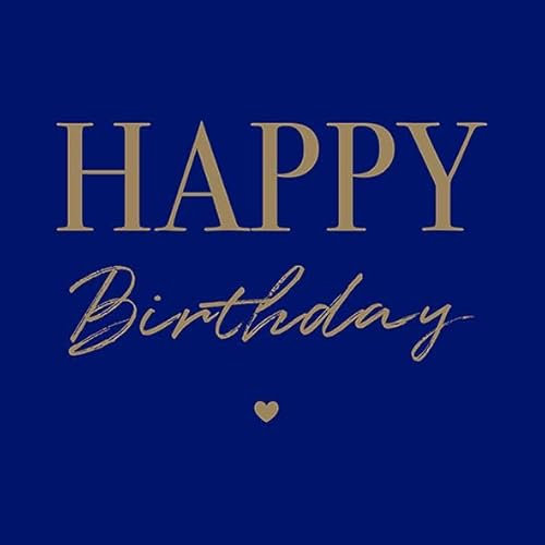 AvanCarte Cocktail Servietten Geburtstag Feier Happy Birthday blau 20 Stück 3-lagig 25x25cm