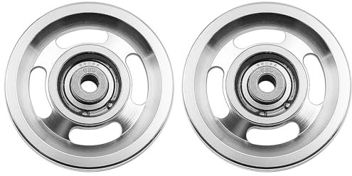 Alnicov 2 Stück 95 mm Seilrolle, Seilrolle aus Aluminiumlegierung, Umlenkrolle Stahlseil,Tragkraft 300 kg, für Sportgeräte, Garagentor-Rollensysteme