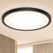 Deckenlampe LED Deckenleuchte Flach Rund -18W Warmweiss Badezimmer 3000K 1600LM IP44 Modern, Led Deckenlampe Schwarz Lampe Badlampe Decke Küchenlampe für Wohnzimmer Keller Flur Küchen 22,3CM UltraDünn