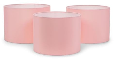 ValueLights | Nesting Fabric Drum Light Shades in Blush Pink | Lamp Shades, Home Décor & Improvement Essential | Pack of 3 | 3 Sizes (S/M/L) | 300mm Shade Width