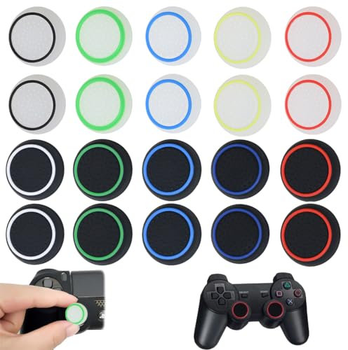 BOPRKTM 20 Piezas Joystick Thumbstick Grips Cubiertas de Agarre para Mando de Silicona Mando Cubierta Protectora de Apretones de Pulgar para Xbox One Series X/S, PS4, PS5 Controlador Accesorios