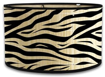 Moderne runder Lampenschirm Trommelform für Tischlampen und Stehlampen. Hängelampenschirme mit Leopardenmuster für Wohnzimmer Küche Schlafzimmer Flure (Zebra 30 x 30 x 20 cm)