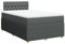 vidaXL Boxspringbett, Doppelbett mit LED Matratze Matratzenauflage, Bettgestell mit Lattenrost Kopfteil, Polsterbett Bett für Schlafzimmer, Dunkelgrau 120x200cm Stoff