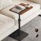 NiHome C-Form Beistelltisch aus Holz, Höhenverstellbar, 360° Rotierbarer Sofatisch, Platzsparender Couch- und Bettbeistelltisch, Mobiler Side Table für Wohnzimmer und Schlafzimmer, Snacktisch(Braun)
