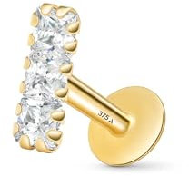 Amberta 9 Karat Gold Ohrringe für Damen Und Herren | 16G Helix Ohrstecker | 1,2 mm Stärke Tragus Piercing | Conch Piercing: 6 mm Ohr