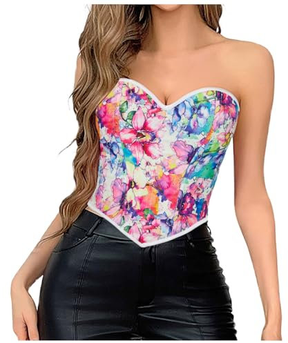 TYUIOP Corsetto Fucsia Corsetto Donna Azzurro Accessori Halloween Top Paillettes Giarrettiera Sposa Corpetto sexydonna Hot Corsetto Blu Corsetto Bianco Donna XS Cinture