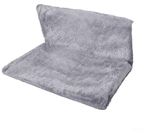 Cama de radiador colgante para gatos y mascotas pequeñas, acogedora cuna de felpa con marco de metal plegable para comodidad de invierno (gris)