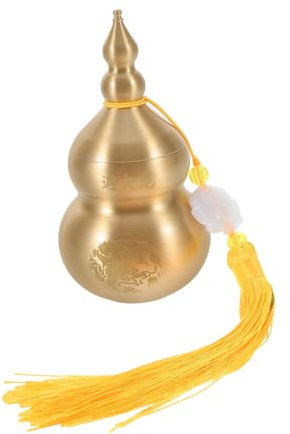 BESTOYARD Vintage Brass Craft Decor Feng Shui Gourd Ornament Chinese Style Gourd Statue for Wealth Random Style