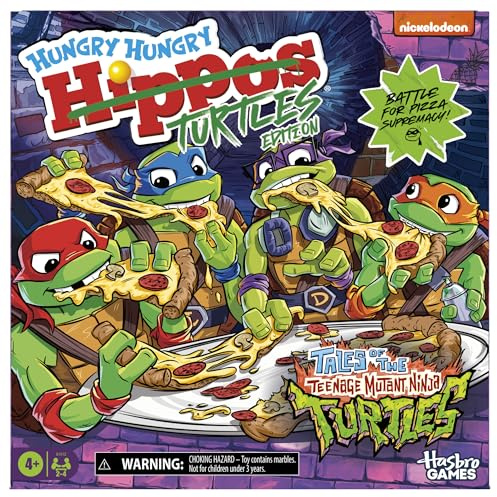 Hasbro Gaming Hungry Hungry Hippos: Teenage Mutant Ninja Turtles Edition Board Game