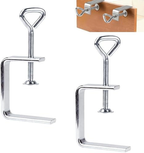 C Zwingen Schraubklemme, 2 Stück C Klemme Edelstahl, Heberinge C Klemme, C Klemme Klein, Justierbare Breite Workbench Clamp, Silber Schraubzwingen Klein, für Holzarbeiten Klemmen