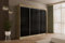ALTDECOR Kleiderschrank mit Lacobel-Schiebetüren, kugelgelagerte Führungsschienen und Aluminium- Leisten, LED-Beleuchtung (weiß + 16 Farben) und Fernbedienung - PEKA - 250 cm Eiche Craft/Schwarz