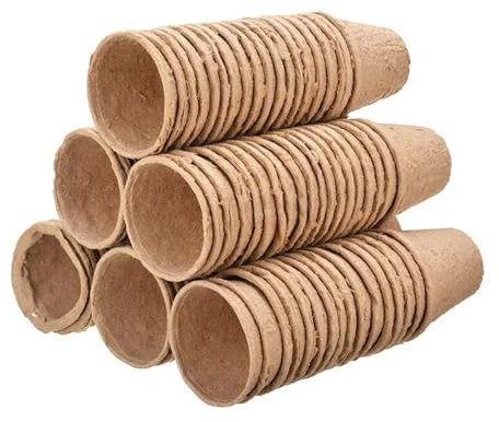 CLENEA 100Pcs 6cm Gärtnerei Tasse Garten Blume Wachsen Topf Runde Torf Faser Pflanzer Topf Home Gartengeräte