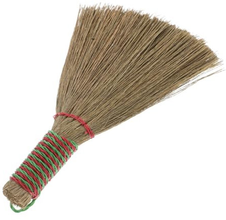 TOKIDNY Natural Corn Broom with Handle Grass Whisk Broom Broomstick Floor Cleaning Sweeping Hand Brush for Sweeping Floors Furniture