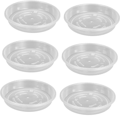 GANAZONO 6piezas Bandejas De Agua Transparentes para Plantas De Interior Plato Redondo para Macetas Prevención De Derrames y Protección De Muebles para Jardines y Plantas De Interior