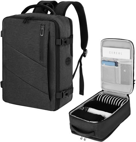 VOESLD für Ryanair Handgepäck 40x30x20, Rucksack Herren Damen Business Rucksack Arbeitsrucksack Laptop Wasserdicht, Reiserucksack Handgepäck Flugzeug für Alle Großen Airlines, Dunkelgrau