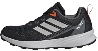 adidas Unisex Kinder Terrex Tracefinder Trail Running Junior Shoes, Core Black/Grey One/Semi Impact Orange, 38 EU
