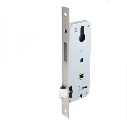 Einsteckschloss, Edelstahl türschloss innentür, 85 mm Dornmaß, 25 mm Rohrrahmenschloss, zimmertürschloss umkehrbarer Fallenriegel, Schlosseinsatz für Links/Rechts (Silber, 85 * 25mm)