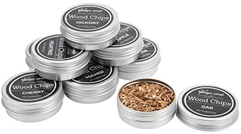 Cocktail -Raucher -Holz -Chips -Varieté -Pack, 8 einzigartige Geschmacksrichtungen für Bourbon Whisky Raucher Kit, ideal für Geschenk für Whisky -Liebhaber Home Bar