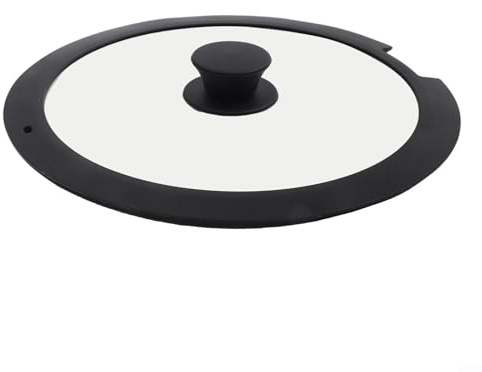 Jonikuper Vielseitiger hitzebeständiger Silikon-Topfdeckel mit gehärtetem Glas in 18 cm, 20 cm, 26 cm Größen – Dampflöcher für auslaufsicheres Kochen und Cool-Touch-Griff (A 18 cm)