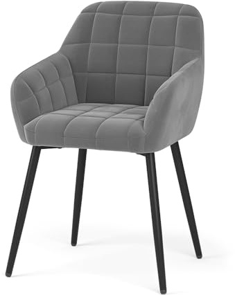 Vicco Esszimmerstuhl Relio, Grau, 53.5 x 55.5 cm, mit rutschfesten Bodenschonern und pflegeleichter Oberfläche