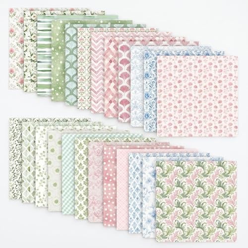 24 Sheets 6x6 In/15.2*15.2cm Scrapbook Paper Double Sided Patterned Paper Pad 160GSM Cardstock for Scrapbook Junk Journal Card Making Decoupage Collage - Unique Vintage Designs Acid Free
