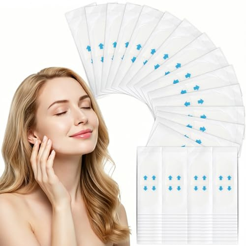 BZURTER 240 Piezas Face Lifting Tape Invisible – Cinta Lifting Facial Antiarrugas & Efecto V-Line – Lifting Facial Sin Cirugía, Resistente al Agua – Ideal para Maquillaje y Uso Diario