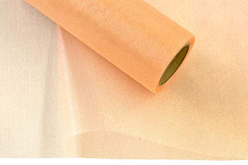 Creativery 9m Rolle Organza 16cm Snow (apricot 714) // Tischläufer Deko Stoff Band Hochzeit Tisch Schleifenband Floristik NEU