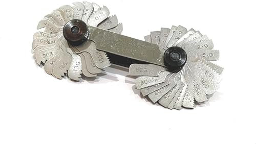 British Whitworth BSW & Metrische Schrauben, Bolzen, Steigungsmessung, Gewindelehre, 51 Klingen