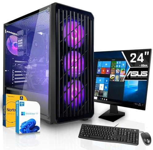 SYSTEMTREFF Gaming Komplett PC Set AMD Ryzen 7 5800X 8x4.7GHz | Nvidia RTX 3050 6GB DX12 | 512GB M.2 NVMe + 512GB SSD | 16GB DDR4 RAM | WLAN Desktop Paket Computer für Gamer, Gaming