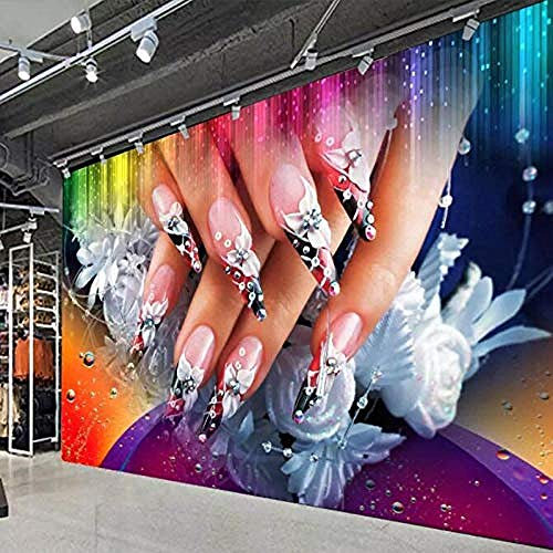 Tapete Wandmalerei Wandkunst Nagel Make-up Nagellack Beauty Salon Nagel Shop 3D Selbstklebende PVC Wandbild Essen u Wanddekoration fototapete 3d Tapete effekt Vlies wandbild Schlafzimmer-200cm×140cm