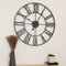 Charles Bentley Clock, Indoor, Wall Clock, Round, Minimalist, Skeleton Clock, with Roman Numerals, Matte, Black, Large, Contemporary, Long Sweeping Hands, Lightweight, Wrought Iron (80x80x4.5cm)
