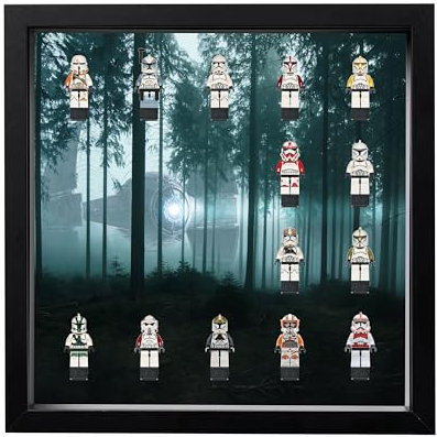 GetStones24 Bilderrahmen 35x35cm für Figuren - Vitrine für Star Wars Minifiguren - Display zu Aufbewahrung von Minifigs