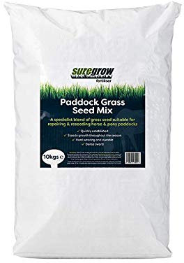 Suregrow Paddock Grass Seed Mix 10kg Special Blend of Grass Seed Suitable for Patching and Re-Seeding Horse and Pony Paddocks