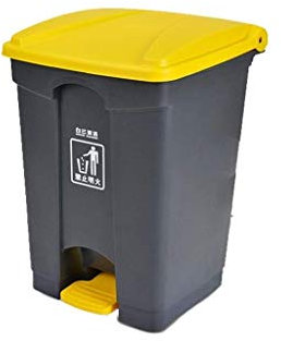 WYRKYP Poubelle de Jardin, Poubelle Facile À Déplacer Plusieurs Tailles Poubelle Extérieure À Couvercle Jaune Multifonctions Intérieur/Extérieur Poubelles,Jaune,30L