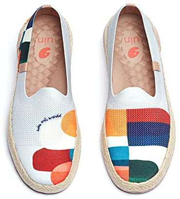 UIN Marbella Hold That Color Damen Espadrilles Slip On Schuhe Reiseschuhe Lässiger Flache Schuhe Segelschuhe Gestrickt(41)