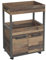 Benji Bar-Schrank mit 2 Türen, 2 Ablagefächern, Füße auf Rollen, altholz, Vintage, Beton, dunkel