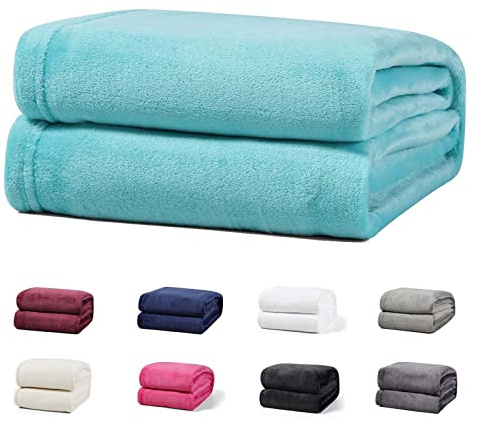 Buymax Kuscheldecke 150x200 cm Petrol, Flauschige Fleecedecke