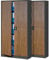 Jan Nowak 2er Set Aktenschrank C001 Metallschrank Stahlschrank Werkzeugschrank Büroschrank Lagerschrank Universalschrank Pulverbeschichtung Flügeltüren 185 cm x 90 cm x 40 cm (anthrazit/holzoptik)