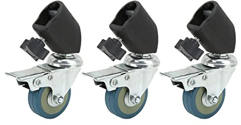 3 Ruedas Giratorias de Soporte de Luz, Ruedas Giratorias de Estudio, Ruedas Giratorias de Soporte C de Fotografía con Freno, para Soportes de Luz, Trípodes de Fotografía, Grabación de Vídeo, Etc.