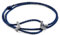 ANCHOR & CREW Navy Blue William Silver and Rope Skinny Bracelet - Mens - One Size