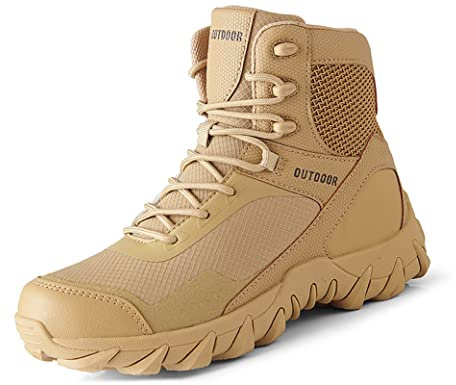 IYVW OKIY 6676 Uomo SWAT Combat Stivali Giallo deserto 43 EU