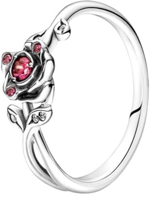 PANDORA, Disney Beauty and the Beast Rose Ring, Size 60
