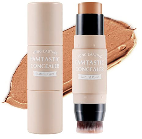 Erinde Contour Foundation Stick con Pennello, Penna Abbronzante Evidenziatore, Matita Viso Illumina Sfumature, Tonalità Evidenziazione, Stick Modellante Evidenziazione, Trucco A Lunga Tenuta (#04)