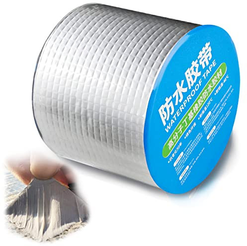 XiXiRan Ruban Butyle 10cm X 5M Épaisseur 1,5 mm, Reparation Fuite d'eau, Bande d'aluminium d'étanchéité, Ruban Adhesif Etanche Convient pour la Réparation de Fissures de Toit