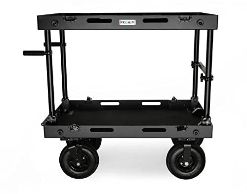 PROAIM Victor Lite 42” Camera Production Cart for Film/Studio/Stage/DIT/Sound/Lighting. Foldable, 440lb Payload. Store & Carry Your Gear Safely. Quick Setup, Smooth Mobility, Foot Brakes (VCTR-LT-42)