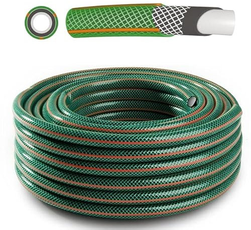 rg-vertrieb Gartenschlauch Schlauch Wasserschlauch Greenbos 4 lagig Bewässerungsschlauch grün UV-beständig (1'', Länge 15m)