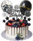 17 Stück Happy Birthday Kuchendeko Schwarz Geburtstag Tortendeko Junge Geburtstag Kuchendekoration Schwarz Sterne Cake Topper Glitzer Geburtstagstorte Kuchen Topper Mit Konfetti Luftballon (Schwarz)