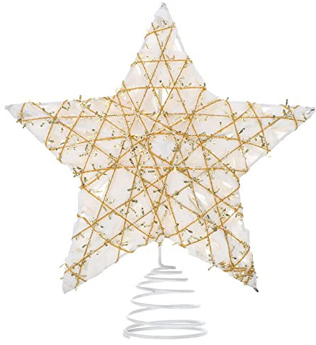 Amosfun Sternspitze des Weihnachtsbaums Sternbaumkrone Aus Metall Urlaub Baumspitze Capiz Stern Baumspitze Weihnachtsbaum Stern Dekorationen Krippenschmuck Plastik Berühmtheit Geschenk